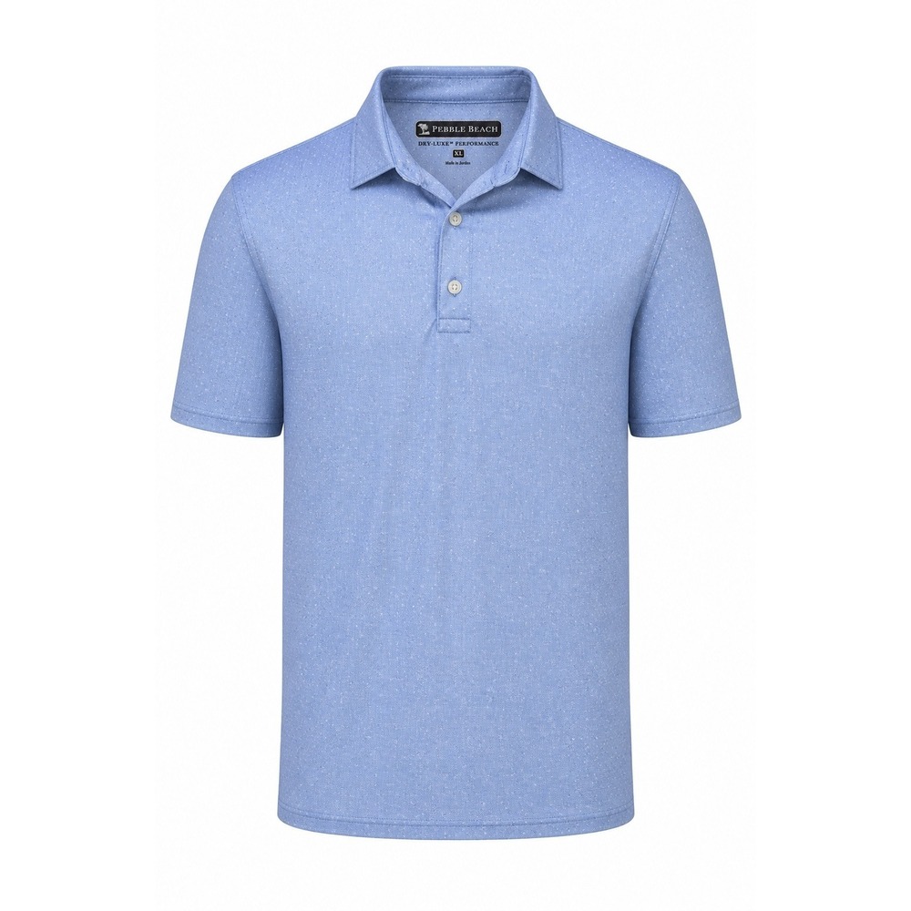 Pebble Beach Dri Luxe Performance Polo Shirt Mens XL Blue Golf Short Sleeve